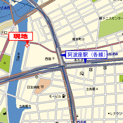 マンスリーリブマックス本町リバーイースト◆【ペット・NET対応・洗浄機能付便座】≪スタンダードシリーズ≫の地図画像