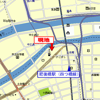 グッドステイ肥後橋TOWER■1st【ペット・ハイクラス・駅2分・NET対応・洗浄機能付便座】の地図画像