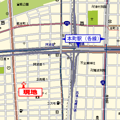 マンスリーリブマックス御堂筋本町フィオレ★『ペット・全室角部屋・25平米』【光NET対応・洗浄機能付便座】≪エクセレントシリーズ≫の地図画像