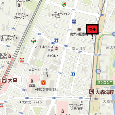 マンスリーリブマックス大森海岸NORTHステージ◎『禁煙ルーム』【3点UB】≪スマートシリーズ≫の地図画像