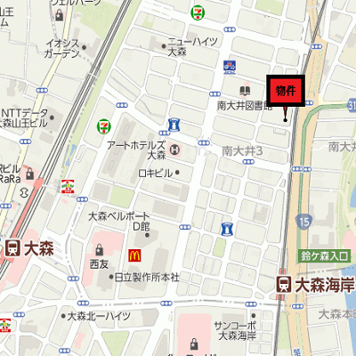 グッドステイ大森海岸NORTHステージ☆『禁煙ルーム・3点UB』【ライト】の地図画像