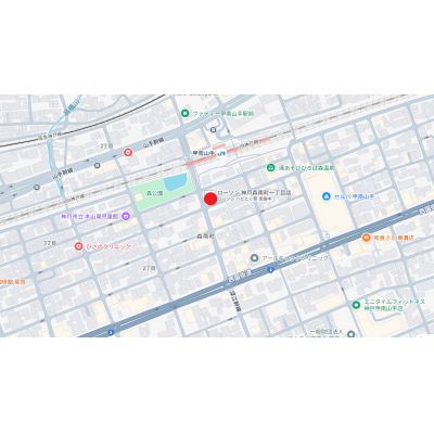 トラスト甲南山手1【駅目の前！南向きの広々1LDK】の地図画像