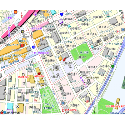 トラスト三宮2【ダブルベッドで快適♪　高層階♪】の地図画像