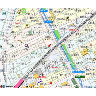 トラスト三宮3【出張に便利な立地・周辺施設も充実】の地図画像