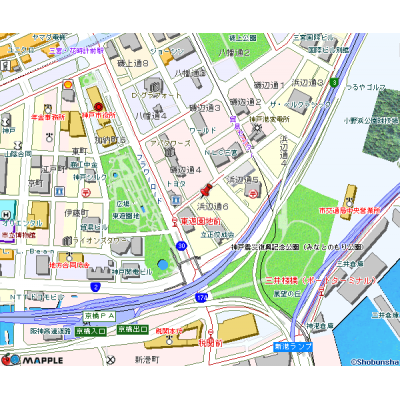 トラスト三宮10【貿易センター駅徒歩3分♪角部屋♪】の地図画像