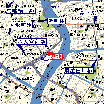 マンスリーリブマックス日本橋中洲▲『禁煙ルーム・35平米・駅5分』【1名入居限定・独立洗面】≪スタンダードシリーズ≫の地図画像