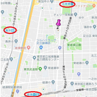 マンスリーリブマックス北綾瀬SOUTHクレヴィスタ★『禁煙ルーム』【Wi-Fi無制限・独立洗面・浴室乾燥付】≪エクセレントシリーズ≫の地図画像