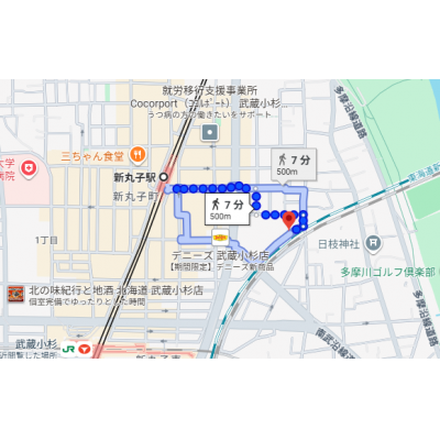 東都マンスリージュネスミュー【WiFi無料！新丸子駅徒歩5分！】の地図画像