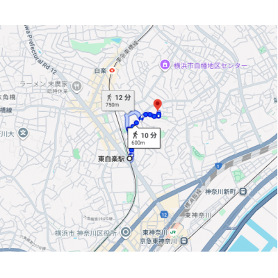 東都マンスリー　ガーデン東白楽の地図画像