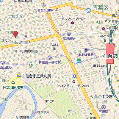グッドステイ仙台広瀬通WEST●『禁煙ルーム・31平米・1名入居限定・独立洗面』【ベーシック】の地図画像