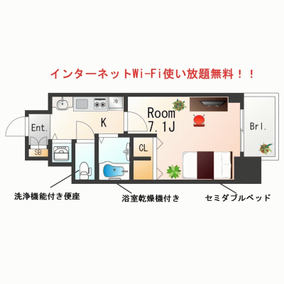 【神戸4分】無料ネット完備◎単身向け丨プレサンス神戸裁判所前デリシア1K(禁煙)(5)の地図画像