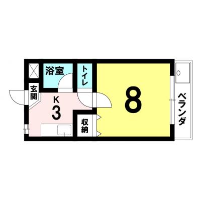 【三重県鈴鹿市/鈴鹿市駅徒歩約5分/駐車場/無料Wi-Fi/バストイレ別/洋室8帖】クレールカルティエ ファミマンの地図画像
