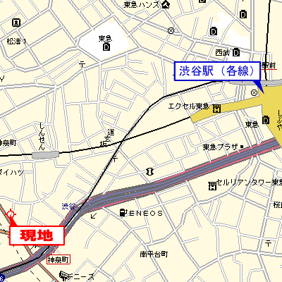 マンスリーリブマックス渋谷神泉△『禁煙ルーム・25平米』【1名入居限定・浴室乾燥付】≪スタンダードシリーズ≫の地図画像