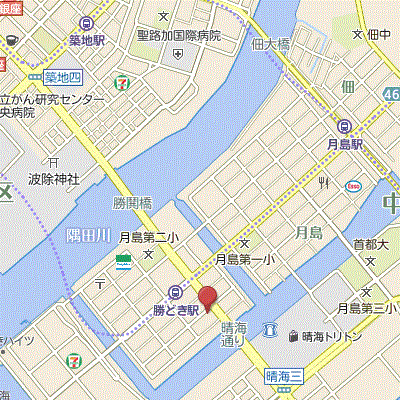 グッドステイ勝どきメゾン△『禁煙ルーム・25平米・駅3分・1名入居限定・独立洗面』【ベーシック】の地図画像