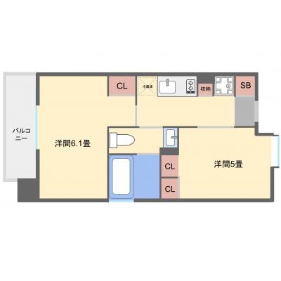 【オレンジマンスリー九大病院前】♪新規OPEN♪馬出九大病院前駅4分♪31㎡のゆったり2K/禁煙ルーム/Wi-Fi無料/の地図画像