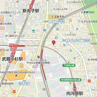 グッドステイ武蔵小杉ヴェルステージ■『禁煙ルーム・24平米・独立洗面・浴室乾燥付』【ハイクラス】の地図画像