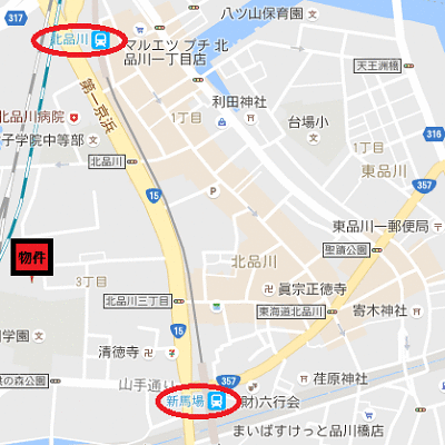 グッドステイ品川・京急新馬場レジデンス■『禁煙ルーム・独立洗面・浴室乾燥付』【ハイクラス】の地図画像