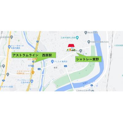 シャトレー東野　１F（駐車場付き！ロフト付きで広々したお部屋です。）の地図画像