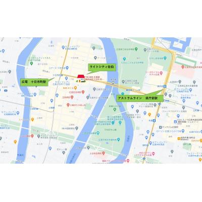 ライトシティ佐伯　７F（コンビニ、電停徒歩１分・エレベーター・周辺飲食店多数）の地図画像