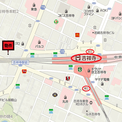 グッドステイ吉祥寺ステーションフロント■『禁煙ルーム・駅3分』【ライト】の地図画像