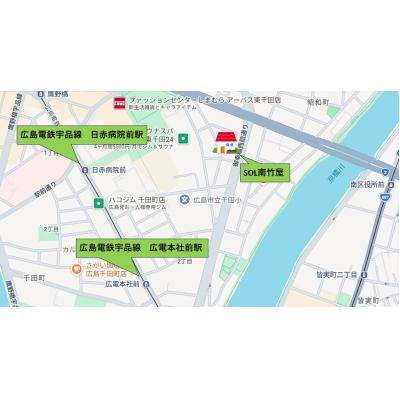 SOL南竹屋（築浅でハイグレードマンション！ネット無料、オートロック、エレベーター付きです！）の地図画像