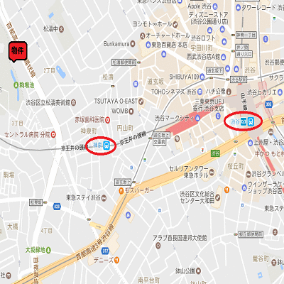 マンスリーリブマックス渋谷神泉・松濤WEST■『禁煙ルーム』【浴室乾燥付】≪スタンダードシリーズ≫の地図画像