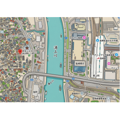 ★stay＠弁天　204号室★長崎駅そば★駐車場利用頂けます★の地図画像