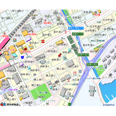 トラスト三宮5【ウォシュレット付・広々ワンルーム♪角部屋！】の地図画像