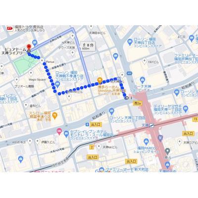 ピュアドーム天神ライブリー／Ｃ室(契約１か月以上のみ)の地図画像