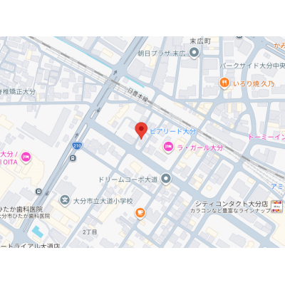 ☆大分市大道エリア！駐車場1台無料♪大分駅まで徒歩圏内の好立地です☆の地図画像