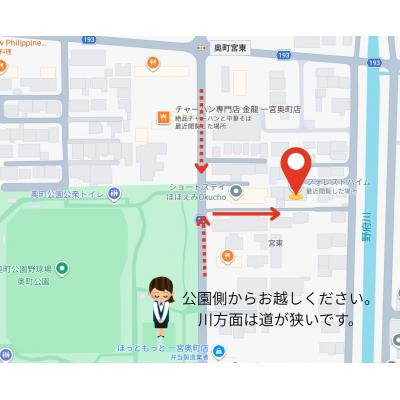 一宮市マンスリー🏢2名入居可👫駐車場1台無料🚙徒歩圏内に飲食店多数あり🍴の地図画像