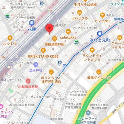 住一　神戸元町店　【出張おすすめ】新築1LDK｜駅近1分・30㎡｜家具家電新品×手ぶら入居OKの地図画像