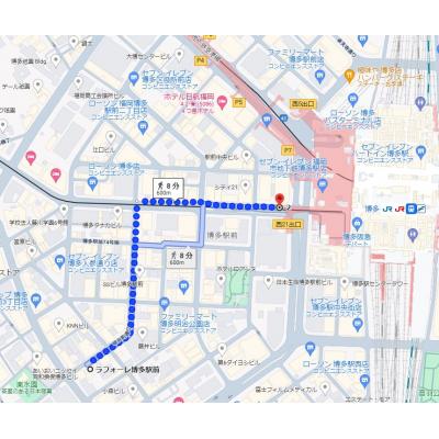 ラフォーレ博多駅前／B室の地図画像