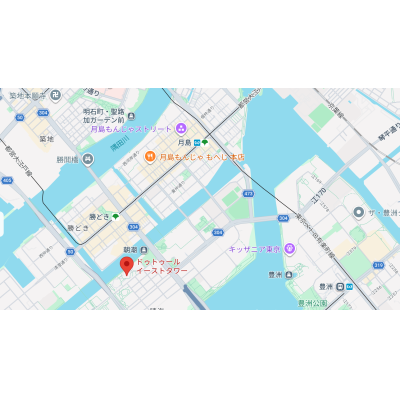 超高層52階建て高級タワーマンション、免震ツインタワー37階角部屋 ★高級家具、家電付きの地図画像