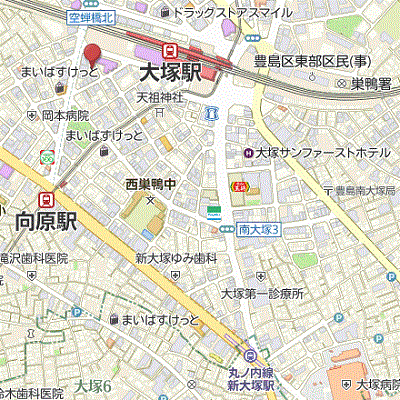 マンスリーリブマックス大塚ガリシア△『禁煙ルーム・1LDK・42平米』【追い焚き機能・独立洗面・浴室乾燥付】≪プレミアムシリーズ≫の地図画像