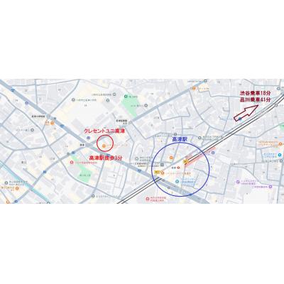 『クレセントユニ高津』　駅近・2K・シェア可・29㎡・広め・禁煙　の地図画像