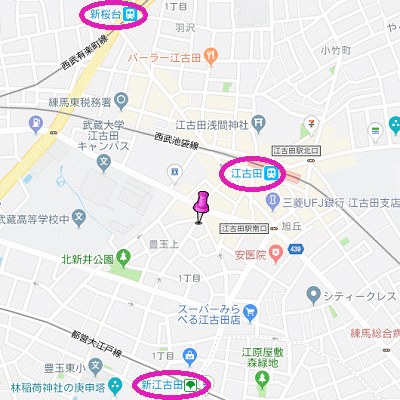 グッドステイ西武池袋線江古田ステーションフロント■『禁煙ルーム・駅4分・浴室乾燥付』【ベーシック】の地図画像