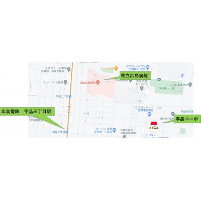 宇品コーポ206（インターネット無料・内装リフォーム済・ＴＶモニターホン）の地図画像