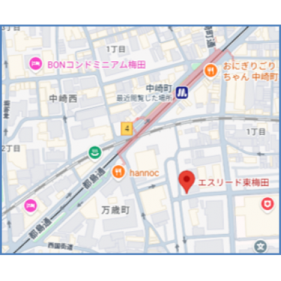 ワールドマンスリー梅田EAST（禁煙部屋）※インターネット無料物件の地図画像