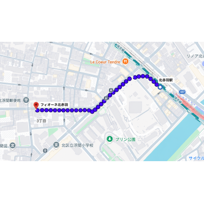 新築マンション！！駅徒歩6分・赤羽/池袋/新宿/渋谷へ直接アクセス可能！ネット無料・オートロック・浴室乾燥機付・独立洗面台・禁煙・家具家電完備　C タイプの地図画像