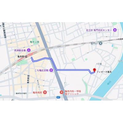 新築マンション！亀有駅徒歩圏内。アリオ亀有徒歩２分！・飲食店・商業施設が充実し、通勤通学にも便利な住みやすい住宅エリアです。の地図画像