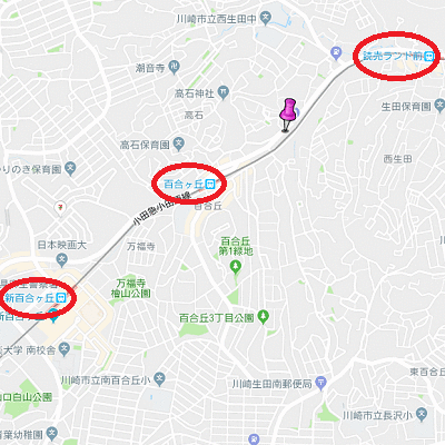 マンスリーリブマックス小田急線百合ヶ丘■『禁煙ルーム』【独立洗面・浴室乾燥付】≪エクセレントシリーズ≫の地図画像