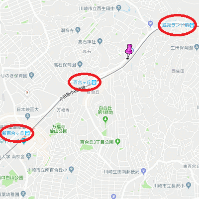 グッドステイ小田急線百合ヶ丘△『禁煙ルーム・独立洗面・浴室乾燥付』【ハイクラス】の地図画像