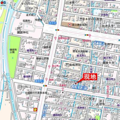 アパマートマンスリー富山市 磯部町 Wi-Fi無料 1K (bb)の地図画像