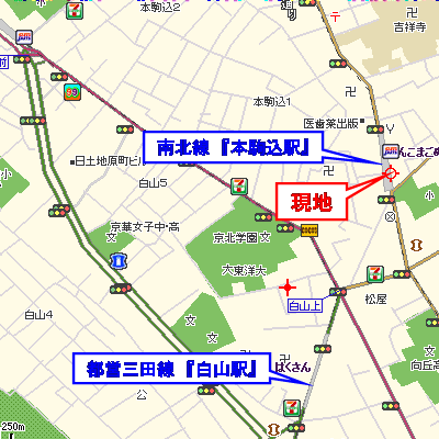 グッドステイ本駒込駅前ステージ◎『禁煙ルーム・24平米・駅1分・セパレート』【ベーシック】の地図画像