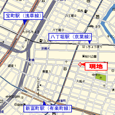 グッドステイ東京八丁堀駅前※『禁煙ルーム・30平米・駅2分・1名入居限定・独立洗面』【ベーシック】の地図画像