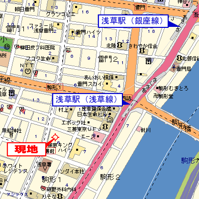 マンスリーリブマックス駒形・浅草駅前◆△『禁煙ルーム・30平米・1名入居限定』【独立洗面】≪スタンダードシリーズ≫の地図画像