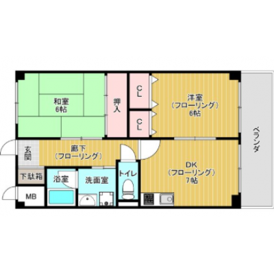 🌈新規オープン賃料半額🌈2名入居可！駐車場付き＆ネット無料📶✨ゆとりの2DK角部屋✨【M126】の地図画像