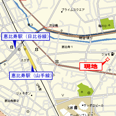 グッドステイ恵比寿一丁目◆△『禁煙ルーム・1K・26平米・1名入居限定・独立洗面』【ベーシック】の地図画像