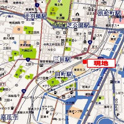 マンスリーリブマックス山手線田町ステーションフロント□【浴室乾燥・洗浄便座・2口ガス】≪スタンダードシリーズ≫の地図画像